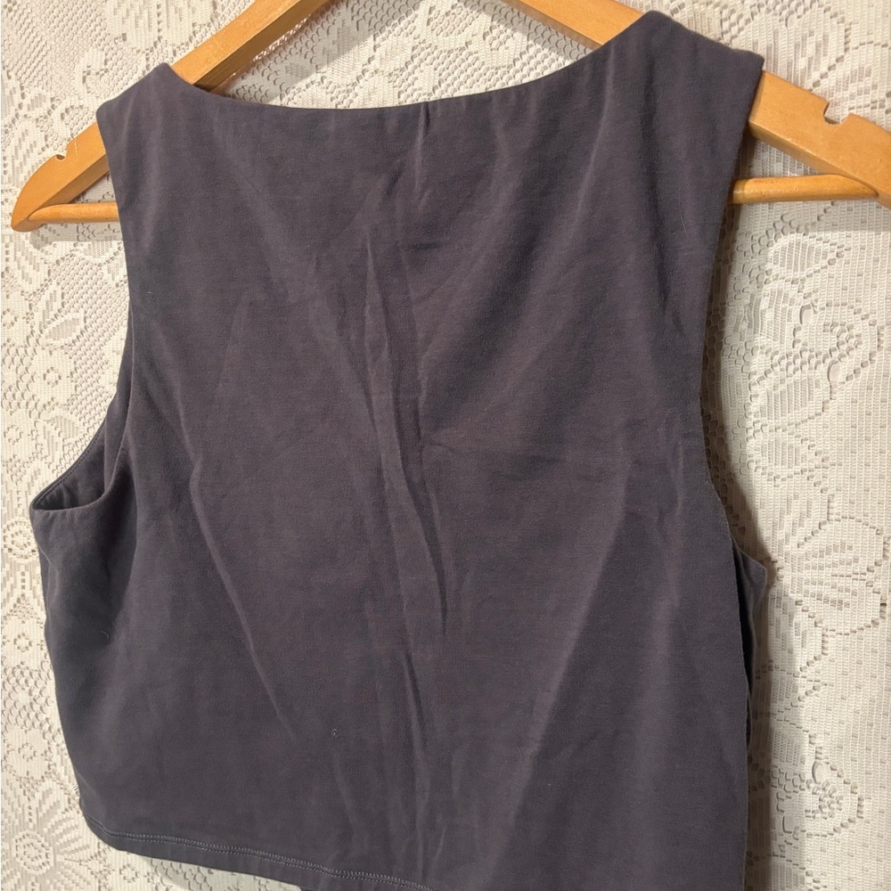 💋3 for $25 GARAGE basics cropped tank top in a grey/purple - Picture 3 of 3
